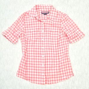 Vineyard Vines Pink Gingham Button Up size 4